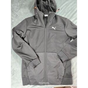 Puma Hoodie Mens Small Black Full Zip Gym‎ Train Workout Travel City Lounge